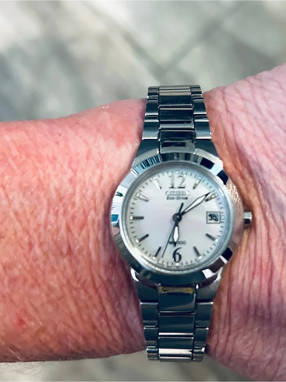 Women’s Citizens Silhouette Eco-Drive Mother of Pearl Watch